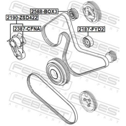  diržo įtempiklis, V formos rumbuotas diržas