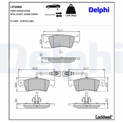  stabdžių trinkelių rinkinys, diskinis stabdys