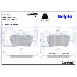  stabdžių trinkelių rinkinys, diskinis stabdys