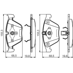  stabdžių trinkelių rinkinys, diskinis stabdys