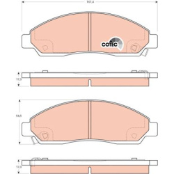  stabdžių trinkelių rinkinys, diskinis stabdys <small>COTEC</small>