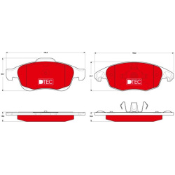  stabdžių trinkelių rinkinys, diskinis stabdys <small>DTEC COTEC</small>