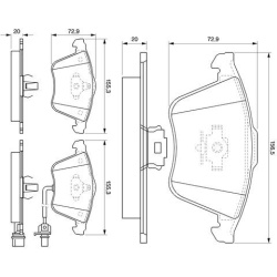  stabdžių trinkelių rinkinys, diskinis stabdys