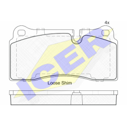  stabdžių trinkelių rinkinys, diskinis stabdys