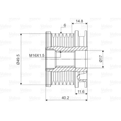 laisvos eigos sankaba, kint. sr. generatorius <small>VALEO NEW SPARE PART</small>  laisvos eigos sankaba, kint. sr. generatorius <small>VALEO NEW SPARE PART</small>