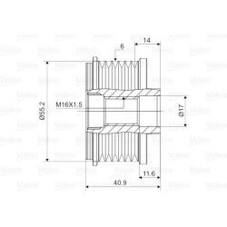  laisvos eigos sankaba, kint. sr. generatorius <small>VALEO NEW SPARE PART</small>