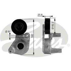  diržo įtempiklis, V formos rumbuotas diržas