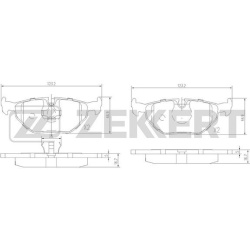  stabdžių trinkelių rinkinys, diskinis stabdys <small>COTEC</small>