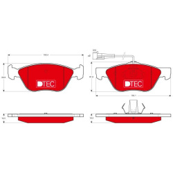  stabdžių trinkelių rinkinys, diskinis stabdys <small>DTEC COTEC</small>