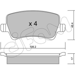  stabdžių trinkelių rinkinys, diskinis stabdys