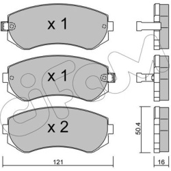 stabdžių trinkelių rinkinys, diskinis stabdys