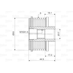  laisvos eigos sankaba, kint. sr. generatorius <small>VALEO NEW SPARE PART</small>