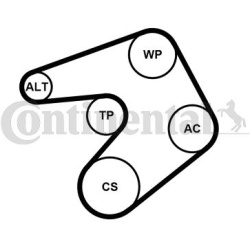  V formos rumbuotas diržas, komplektas
