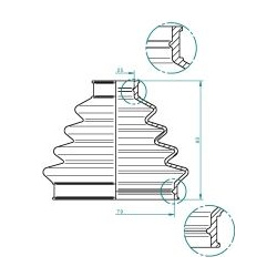  gofruotoji membrana, kardaninis velenas