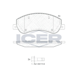  stabdžių trinkelių rinkinys, diskinis stabdys
