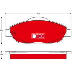  stabdžių trinkelių rinkinys, diskinis stabdys <small>DTEC COTEC</small>