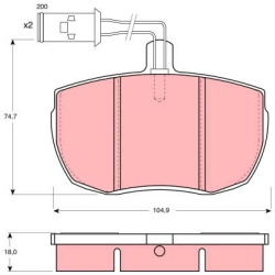  stabdžių trinkelių rinkinys, diskinis stabdys