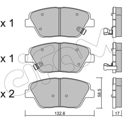  stabdžių trinkelių rinkinys, diskinis stabdys