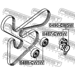  diržo įtempiklis, V formos rumbuotas diržas
