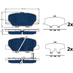  stabdžių trinkelių rinkinys, diskinis stabdys <small>ELECTRIC BLUE</small>