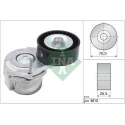  diržo įtempiklis, V formos rumbuotas diržas