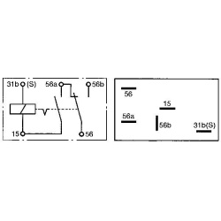  relė, artimosios šviesos