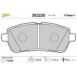  stabdžių trinkelių rinkinys, diskinis stabdys <small>FIRST</small>
