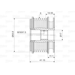 laisvos eigos sankaba, kint. sr. generatorius <small>VALEO NEW SPARE PART</small>
