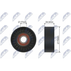  įtempiklio skriemulys, V formos rumbuotas diržas