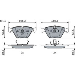  stabdžių trinkelių rinkinys, diskinis stabdys