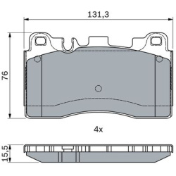  stabdžių trinkelių rinkinys, diskinis stabdys