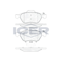  stabdžių trinkelių rinkinys, diskinis stabdys