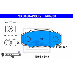 stabdžių trinkelių rinkinys, diskinis stabdys