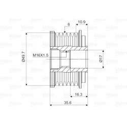  laisvos eigos sankaba, kint. sr. generatorius <small>VALEO NEW SPARE PART</small>