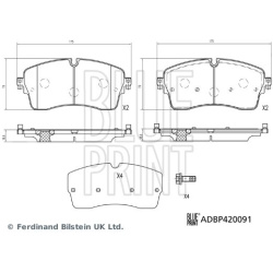  stabdžių trinkelių rinkinys, diskinis stabdys