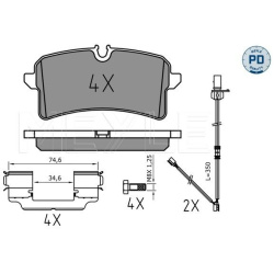  stabdžių trinkelių rinkinys, diskinis stabdys <small>MEYLE-PD: Advanced performance and design.</small>