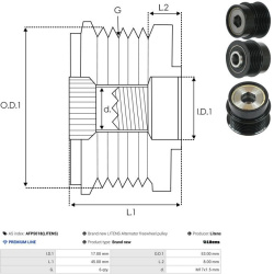  laisvos eigos sankaba, kint. sr. generatorius <small>Brand new Litens</small>