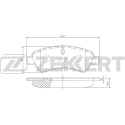  stabdžių trinkelių rinkinys, diskinis stabdys <small>COTEC</small>