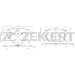  stabdžių trinkelių rinkinys, diskinis stabdys <small>COTEC</small>