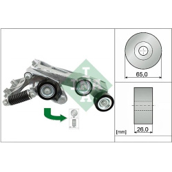  diržo įtempiklis, V formos rumbuotas diržas