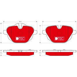  stabdžių trinkelių rinkinys, diskinis stabdys <small>DTEC COTEC</small>