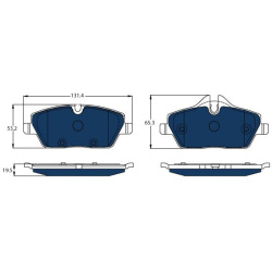  stabdžių trinkelių rinkinys, diskinis stabdys <small>ELECTRIC BLUE</small>