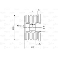  laisvos eigos sankaba, kint. sr. generatorius <small>VALEO NEW SPARE PART</small>