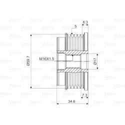  laisvos eigos sankaba, kint. sr. generatorius <small>VALEO NEW SPARE PART</small>