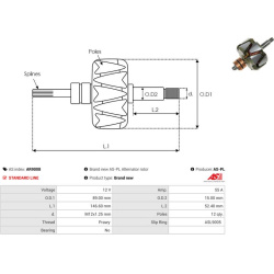  rotorius, kintamosios srovės generatorius