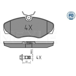  stabdžių trinkelių rinkinys, diskinis stabdys <small>MEYLE-PD: Advanced performance and design.</small>