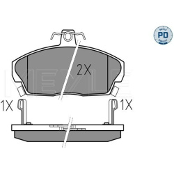  stabdžių trinkelių rinkinys, diskinis stabdys <small>MEYLE-PD: Advanced performance and design.</small>