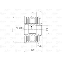  laisvos eigos sankaba, kint. sr. generatorius <small>VALEO NEW SPARE PART</small>