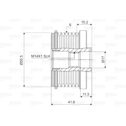  laisvos eigos sankaba, kint. sr. generatorius <small>VALEO NEW SPARE PART</small>