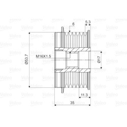  laisvos eigos sankaba, kint. sr. generatorius <small>VALEO NEW SPARE PART</small>